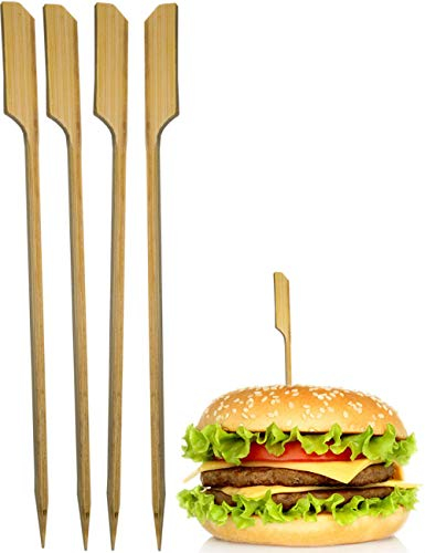 HOMETOOLS.EU® 50 brochetas de madera para barbacoa de Hamburgo, 15 cm, 50 unidades