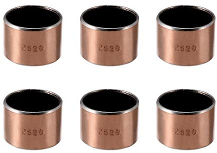 sourcing map Sleeve Bearing 25mm Bore x 28mm OD x 20mm Length Plain Bearings Wrapped Oilless Bushings 6pcs