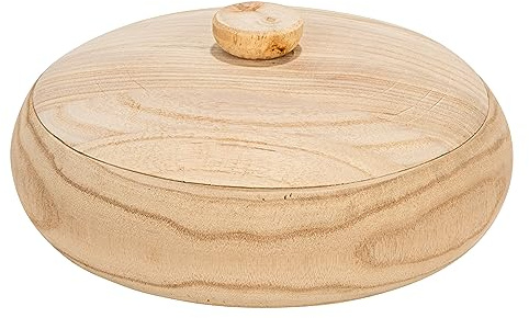 Creative Co-Op Dekorativer natürlicher Behälter aus Paulownia-Holz mit Deckel