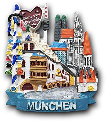 3D München Deutschland Kühlschrank Kühlschrankmagnet Tourist Souvenirs Handmade Harz Handwerk Magnetische Aufkleber Home Küche Dekoration Reise Geschenk