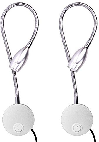 Lampe de lecture, 2 Lampe de Chevet LED, Montée sur le mur à côté des lampes en aluminium, Applique Liseuse pour la chevet de lit, 3000K Blanc Chaud