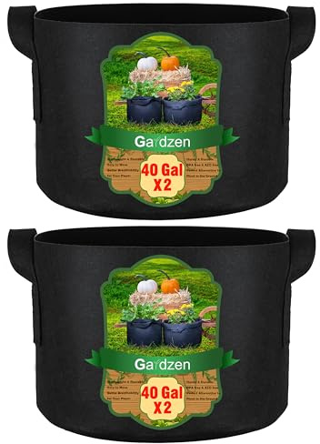 Gardzen 2er-Pack 40 Gallonen Wachstumsbeutel, Belüftung Stofftöpfe mit Griffen, Topf für Pflanzen
