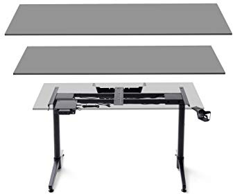 Robas Lund DX Racer 7 - Estructura de Escritorio (Altura Regulable, 140 x 73-123 x 40 cm), Color Negro
