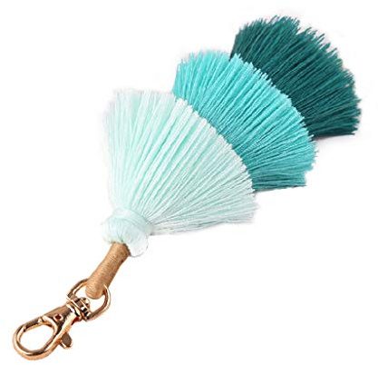 jiheousty Handgemachte Frauen Bunte Boho Pom Pom Quaste Tasche Charme Schlüsselanhänger Mode Jewerly