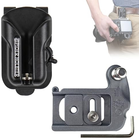 Spider Holster – Spider X Camera Holster Set for Carrying a Professional Mirrorless Camera with Included Clip-On Self-Locking Camera Holster – Compatible with Any Belt