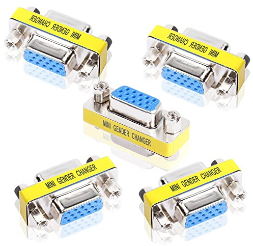YAODHAOD VGA SVGA Koppler DB15 VGA Buchse Adapter D Sub Adapter 15Polig SVGA Gender Changer (DB15 F/F)