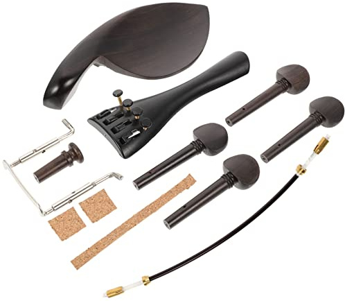 ERINGOGO Violin aus Aluminiumlegierung und Holz Ersatzteile Satz mit Glatten Oberflächen und Grate als Zubehör für 4/4 Violine für Violinspieler
