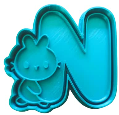 The Cookie Cutter Hub Cortador de galletas con letra N de 10 cm y relieve a juego para galletas, galletas, decoración de hornear