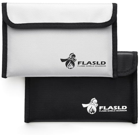 2 Stück Feuerfeste Tasche, Kleine Feuerfeste Geldtasche 13 x 20 cm 1371℃, Feuerfeste Brieftasche, Bargeldschutztasche - Wasserfeste Sichere Tasche für Wertsachen/Dokumente/Geld/Passport/Bankdatei