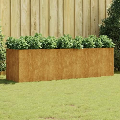 Hovothy Hochbeet 280x80x80 cm Cortenstahl Hochbeet Metall Pflanzkasten Hochbeet Balkon Hochbeete für Garten Kräuterbeet GemüSebeet Dekorativer Garten Balkon oder Terrasse