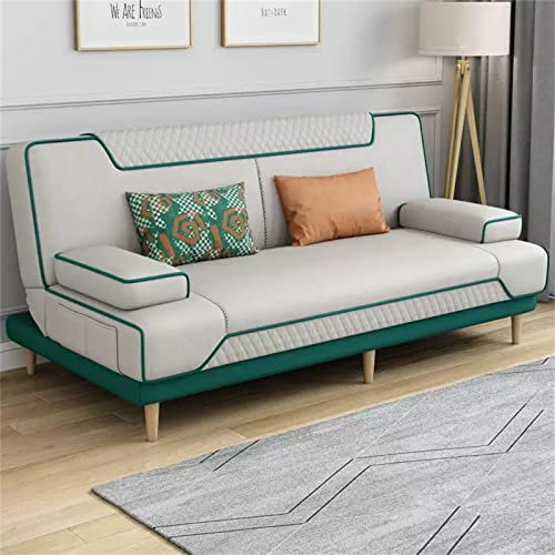 UsmAsk Klappbares Schlafsofa, gepolsterter Schlafsofa-Stuhl, Verstellbarer Bodenstuhl, Bett mit Kissen, gepolsterte Ruheliege, Schlafcouch, für Wohnzimmer, Schlafzimmer, Dunkelgrau (Grüngrau)