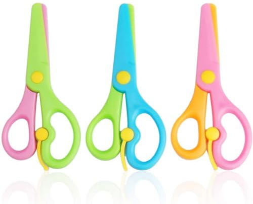 Children Safety Scissors Set Preschool Training Scissors Art Craft Child-Safe Scissor Christmas Gifts for Children(3 PCS)
