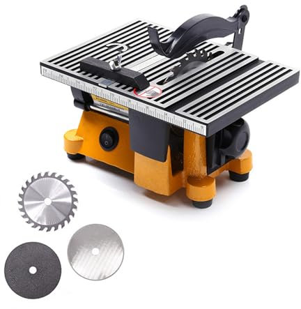 KHZKHC Mini Sega da Tavolo Multifunzionale, Utensile da Taglio per Modellismo Fai da Te, Sega da Tavolo per Hobby per La Lavorazione del Legno, Spessore Taglio Massimo 15 Mm, per Alluminio, Pietra