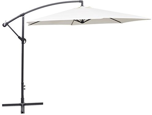 BaraSh Sombrilla voladiza 3 m Blanco Arena Sombrilla De JardíN Sombrilla Playa Grande Toldo Lateral