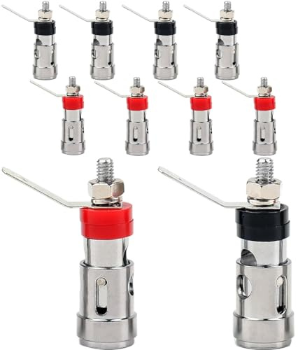 RUNCCI-YUN 10 Stück Bananenstecker Jack 4 mm, Bananenstecker weiblich, Bananenstecker, 4 mm Bananenstecker Jack Terminal der Bindung, Verbindungskabel mit Feder