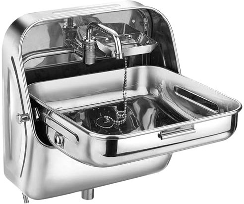 Generisch spülbecken kücheKlappbares Küchenspülbecken für Wohnmobilspüle, Handwaschbecken aus Edelstahl, mit Kaltwasserhahn, für Wohnwagenanhänger,Silber