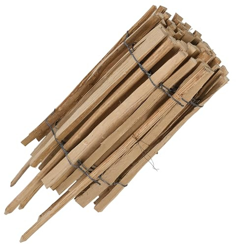 Natursache I Staketenzaun I Flexibler Zaun zum Stecken I Rollborder I Gartenzaun I Begrenzungszaun Holz I Rollzaun I Holzzaun I Beetumrandung Holz I Steckzaun für Garten I Zaun Garten (0,35 x 3m)