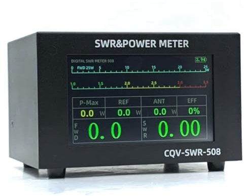Yuattory 200 W 1,8-54 MHz Digitales SWR-Messgerät, Stehwellenmessgerät, Leistungsmesser mit 4,3-IPS-Farbdisplay für Amateurfunk