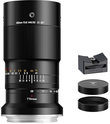 TTArtisan Objectif d'appareil photo plein format 100 mm F2.8 Macro 2X - Compatible avec monture Fuji GFX (GFX100, GFX100II, GFX50S, GFX50R, GFX100S)