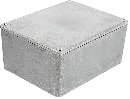 JEWEDECO Aluminium Pedalbox Gehäuse für Gitarreneffekte Silber Robust und Rostbeständig 1590c Geeignet für Gitarrenzubehör | Stück, Pedalboard Zubehör, Passend zur Effektmontage, Kompakte Metallausführung