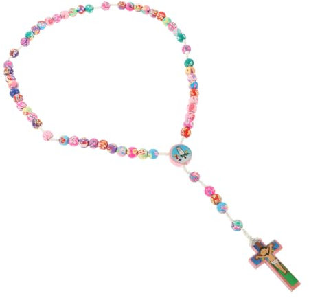 TOYANDONA Farbenfrohe Kreuzkette Für Frauen Delikate Faith Cross Necklace Aus Handgefertigtem Für Besonderes Zur Taufe Für Glauben