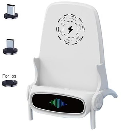 Tewzafiya Cargador inalámbrico de silla,Cargador de teléfono móvil para silla, Soporte para teléfono con carga inalámbrica, Soporte para teléfono móvil de escritorio, estación de carga rápida para la