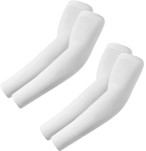 fuinloth 2 Paia Manicotti Braccia per Uomo e Donna, Ideali per Sportivi Padel Basket Pallavolo 2 Bianco