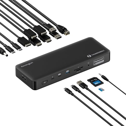 Kensington SD5920T EQ Thunderbolt 4 Quad 4K hybriddockningsstation med DisplayLink-teknik