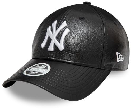 New Era 9Forty NY Yankees - Cappellino da donna, in ecopelle, colore: Nero