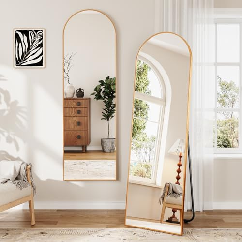 Dripex Arched Full Length Mirror, Freestanding, 160 x 50 cm, Gold