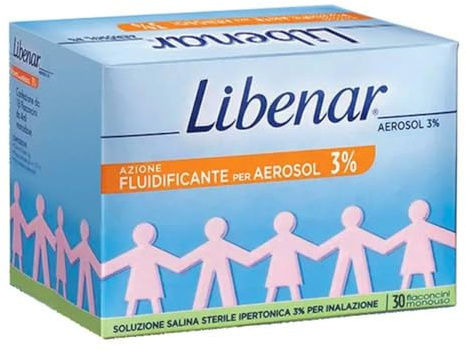 Libenar Soluzione Ipretonica 3% per Aerosol │30 Flaconcini da 4ml | Indicata per facilitare l’eliminazione di muco e secrezioni e prevenire la secchezza della mucosa bronchiale.