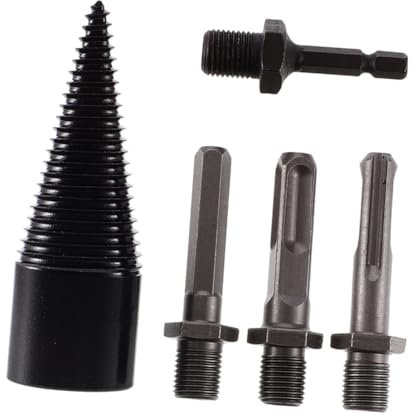 NUOBESTY Pcs Log Splitter Drill Bits Set Square Round Shank Shank for Firewood Splitting