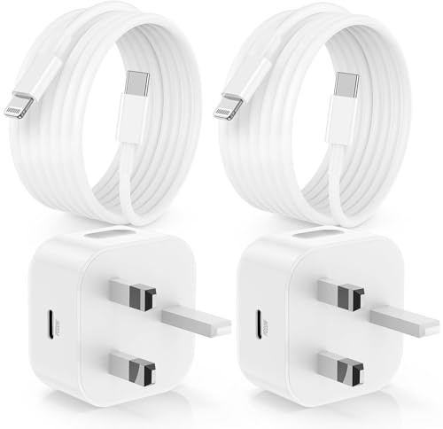 iPhone Charger Fast Charging, 2Pack 20W Phone USB C Fast Charger Plug with 2M USB C to Lightning Cable Lead for Apple iPhone 14 Pro Max/14 Plus/13 Pro/13/12 Mini/11/XS/XR/8/iPad/Air Type C Adapter