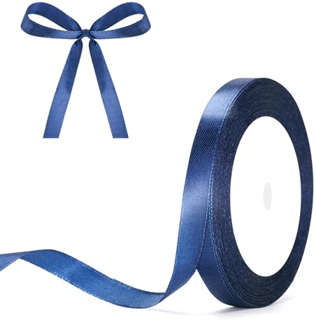 G2PLUS Darkblue Satinband 10mm: Dekoration Geschenkband, 22m Schleifenband zum Bastel, Dekoband für Geschenkverpackung, Dekoration