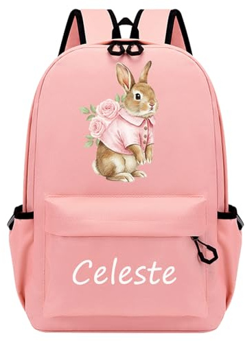 Generisch Rosa Personalisierte Kinderrucksäcke Namen & Motiv, 36×26cm | Individueller Kinderrucksack, Wasserdichter Schulranzen für Kindergarten, Ergonomischer kleiner Rucksack für Mädchen & Jungen