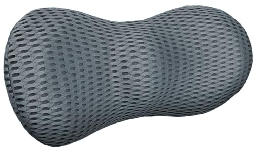 Lendenkissen, Rückenstützkissen für Bürostuhl, Ergonomisches Lendenkissen aus Memory Foam, Lendenwirbelstützkissen für Autositz Gaming Stuhl, Rückenkissen Auto, für Ausruhen, Schlafen, Reisen, Grau