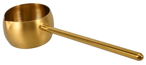 UKCOCO Louche à Soupe Acier Inoxydable Dorée Cuillère à Huile Chauffante Avec Long Manche Antidérapant Ustensile De Cuisine Pratique Pour Usage Domestique