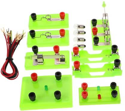 OFFSCH Kit de Circuitos Eléctricos Simple para Experimentación Escolar Material Seguro y Duradero para Enseñanza de Física con Serie y Paralelo Educativo Completo para Laboratorios