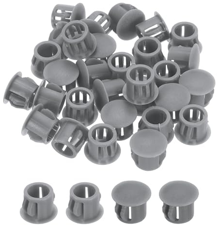 sourcing map Hole Plugs 100pcs 10mm(3/8-Inch) Plastic Plugs for Round Holes Flush Type for Furniture Cabinets Machines Hardware Fencing Post Pipe, Dark Gray
