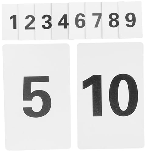 Hemobllo Cartes Numérotées Matériau Solide et Facile à Nettoyer Lot de 10 en Plastique Blanc de 1 à 10 Format Compact 3,34x2,16 Pouces pour Mariage ou Restaurant