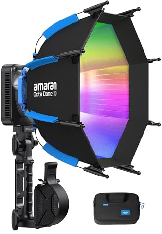 Amaran Ray 120c 120W RGB-Videoleuchte mit Softbox, Bowens-Halterung, ultrakompaktes Vollfarb-COB-Licht, unterstützt APP-Steuerung (120, Watt)