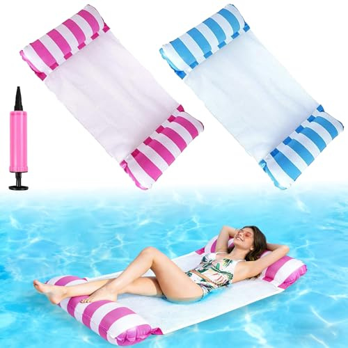 Wasserhängematte Luftmatratze Pool, Aufblasbares Schwimmbett, Aufblasbares Schwimmbett Pool für Erwachsene, Aufblasbare Wasserhängematte für Schwimmbad Strand