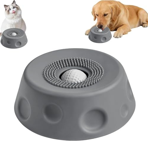 Schleckball Hund Silikon, Schleckmatte Hund, Antischlingnapf Hunde Katze mit Saugnapf, Futternapf Hundenapf Schleckmatte für Anti Schling Napf, Haustier Interaktives Spielzeug