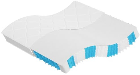QUAHEAS Madrass, fickfjäderkärna medelfast 200 x 200 cm med 7 liggzoner, ventilerande, tvättbart överdrag, ergonomisk, med skum och isolerande skikt för bekväm sömn i sovrummet