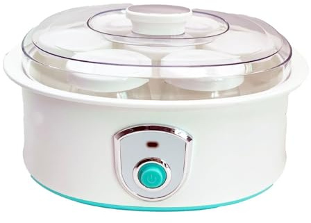 RoaQinFo Yogurtera con Tarros, Máquina de Yogur Compacta Y Profesional de Acero Inoxidable, 1, para Cocinas Domésticas Y Restaurantes.