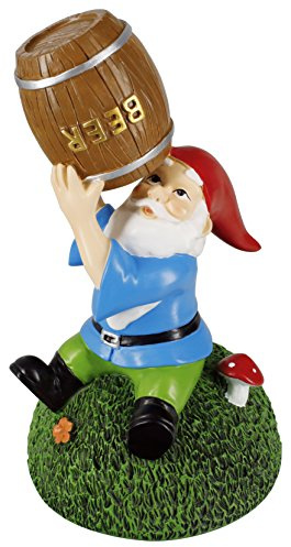 Gnometastic Gartenzwerg mit Biermotiv, für drinnen und draußen, lustiger Gartenzwerg