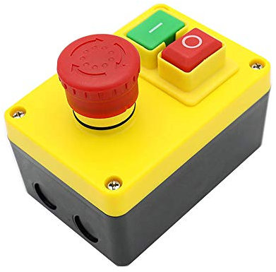KEDU KJD17D-2 Caja de Interruptores Mediante Pulsación de Botón de Seguridad Magnética Industrial Interruptor de Parada de Emergencia en Apagado 220V 16A