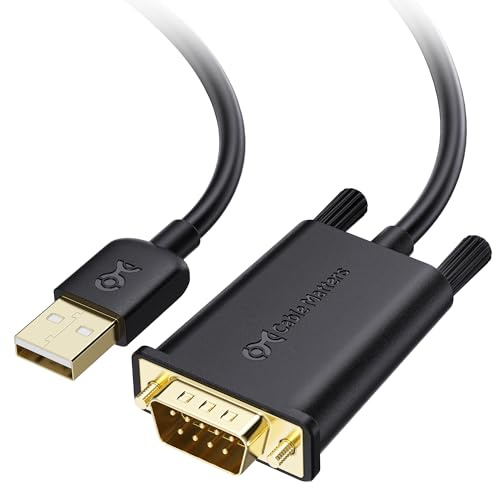 Cable Matters Adaptador USB-A Serial Cable Macho a Macho 1, 8m, Negro | DB9 macho a macho, cable USB a DB9 compatible con Windows 11/10/8/7/Vista/XP y macOS 11.0 o superior