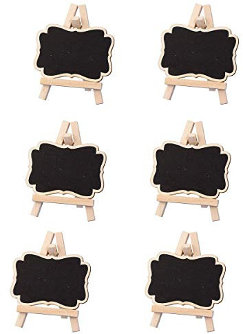 60 Stück Mini Tafel Memotafel zur Beschriftung auf Staffelei Namensschild Sitzkarte