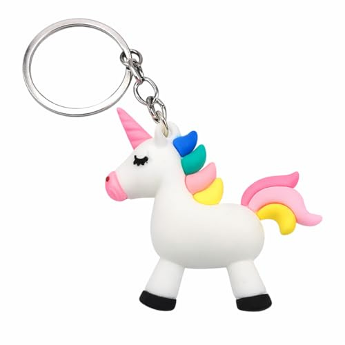 Promotech Magisches Einhorn Schlüsselanhänger – Pinker PVC Schlüsselring für Mädchen & Frauen – Süßes Einhorn Accessoire aus Weichem Kunststoff